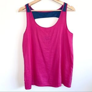 Patagonia Activewear Tank Top Fuchsia Pink Blue Cotton Lyocell Blend 8